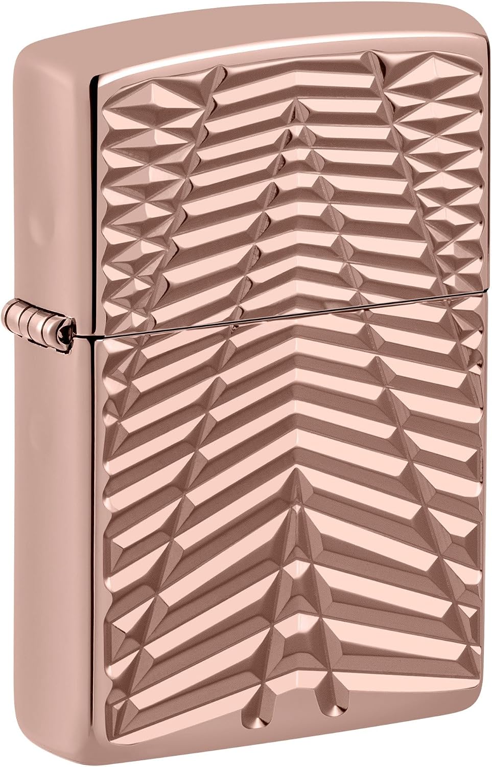 Zippo Lighter: Armor Deep Carved Abstract Design - High Polish Rose Gold 48879